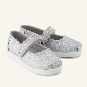 Toms Silver Dress Shoes with Sparkle Finish - TODDLER